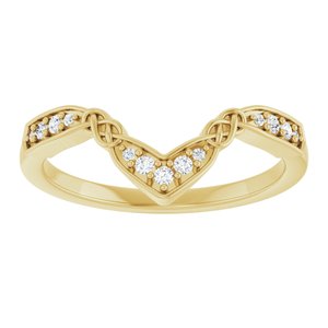 Natural Diamond Celtic-Inspired Contour Wedding Band