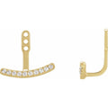 14K Yellow Gold 1/5 CTW Lab-Grown Diamond Curved Bar Earring Jackets