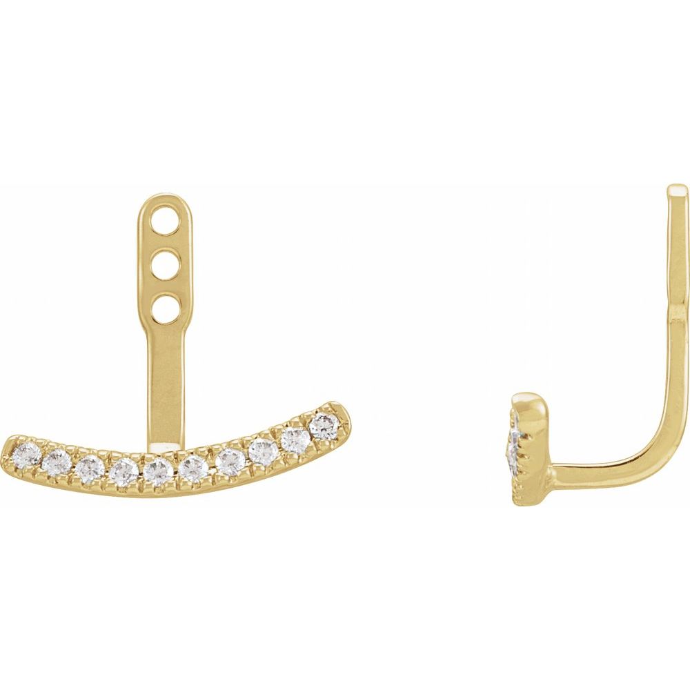 14K Yellow Gold 1/5 CTW Lab-Grown Diamond Curved Bar Earring Jackets