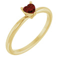 Essentials 14K Yellow Gold Natural Mozambique Garnet Heart Solitaire Ring