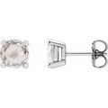 Round 4-Prong Rose-Cut Stud Earrings