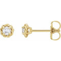Natural White Sapphire Claw-Prong Rope Earrings (Style 87550)