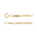 14K Yellow 1.9 mm Diamond-Cut Figaro 18" Chain
