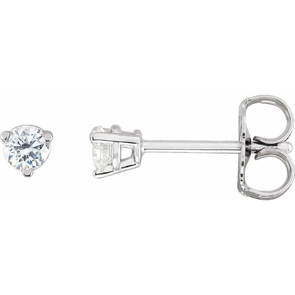 Round 3-Prong Stud Earrings