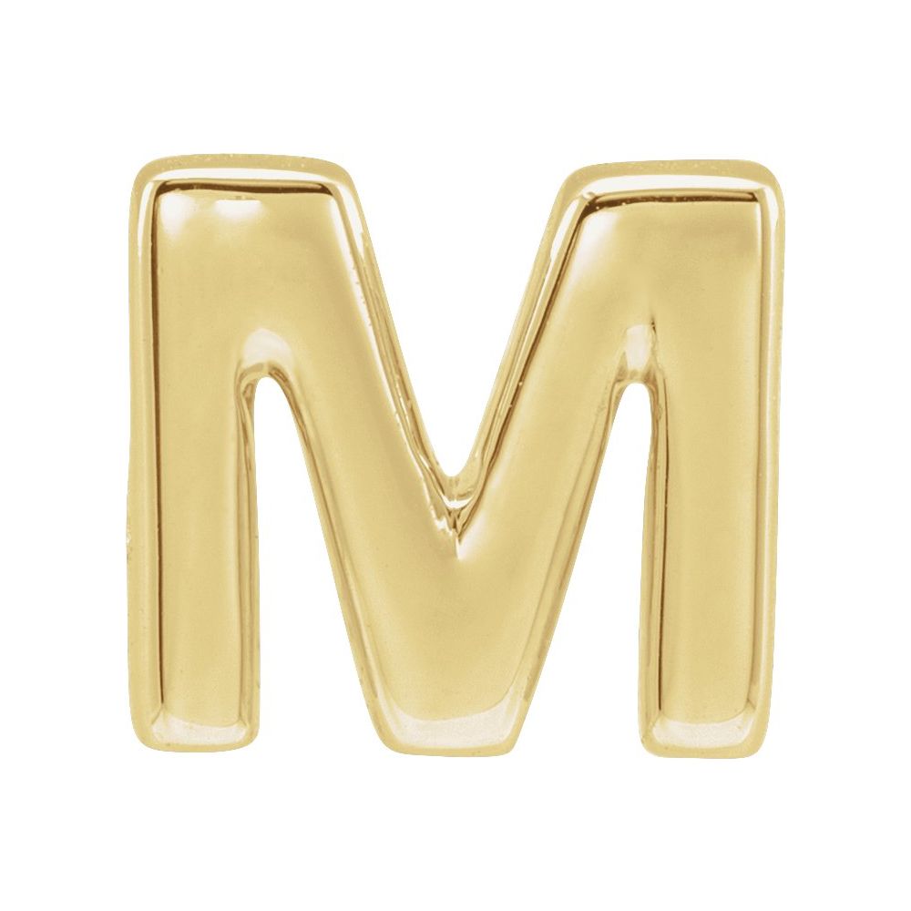 Jubilee 14K Yellow Gold Block Initial M Slide Pendant