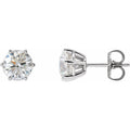 Round 6-Prong Stud Earrings