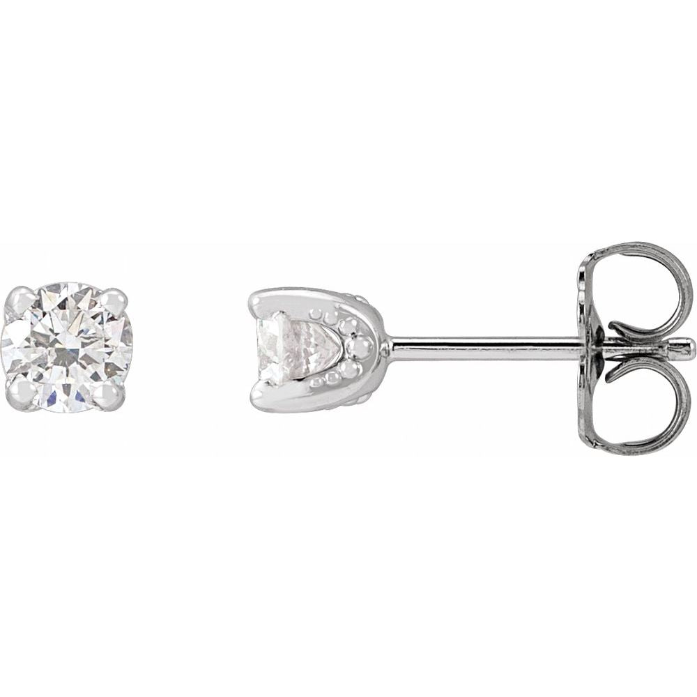 Round 4-Prong Stud Earrings