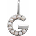 Jubilee 14K White Gold Cultured White Freshwater Pearl Initial G Charmpendant