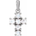 1/4 Ctw Natural Diamond Rosecut Cross Pendant (Style R42421)