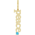 Believer 14K Yellow Gold Natural Aquamarine Peace Charmpendant