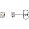 Oval 4-Prong Rose-Cut Stud Earrings