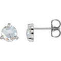 Round 3-Prong Claw Rose-Cut Stud Earrings