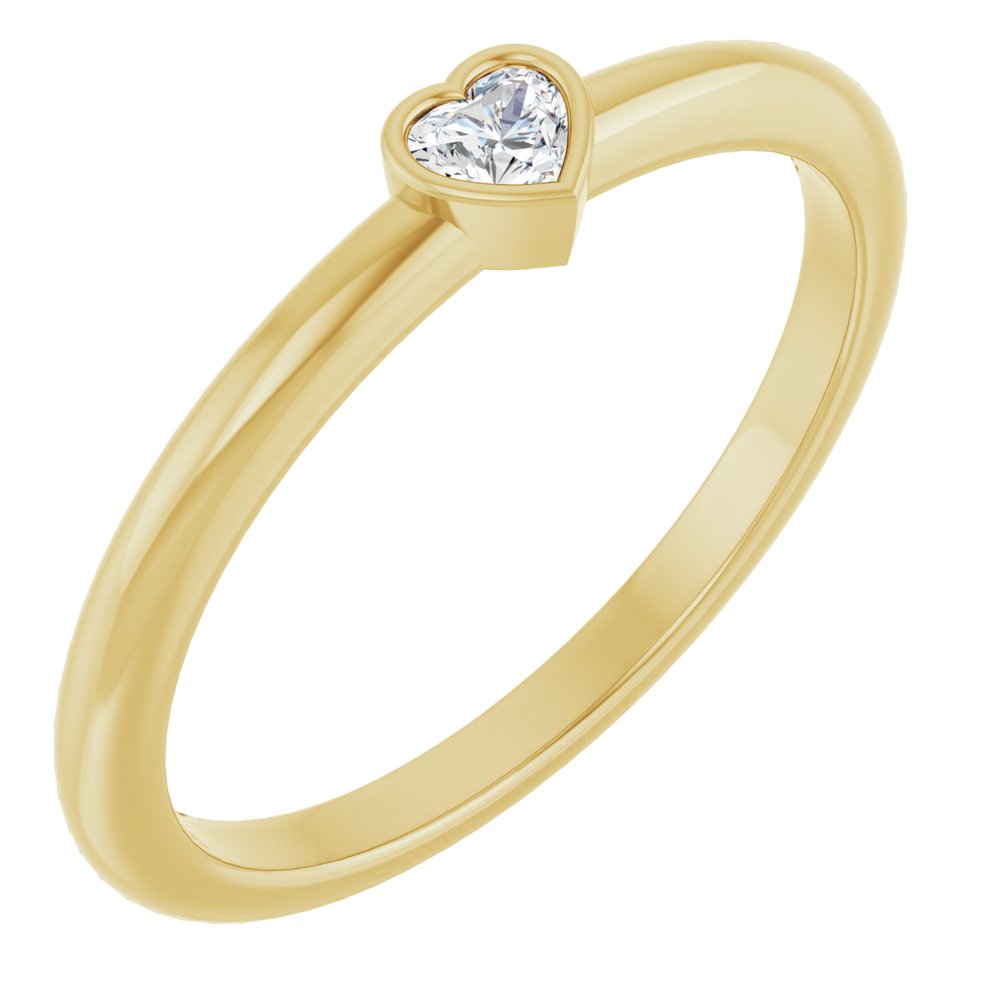 Essentials 14K Yellow Gold 110 Ct Natural Diamond Stackable Ring