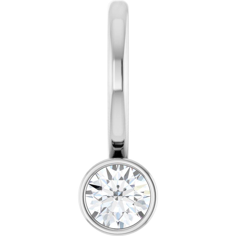 Essentials 14K White Gold 110 Ct Natural Diamond Charmpendant