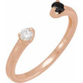 Natural Onyx And 1/10 CT Natural Diamond Negative Space Ring (Style 688826)