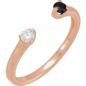 Natural Onyx And 1/10 CT Natural Diamond Negative Space Ring (Style 688826)