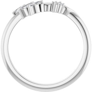 Diamond Asymmetrical Contour Wedding Band
