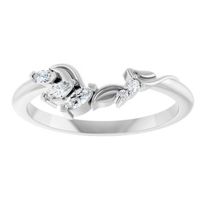 Diamond Asymmetrical Contour Wedding Band