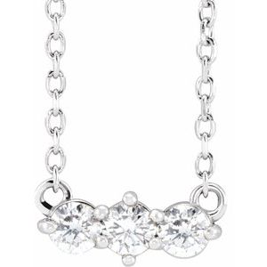 1/5 Ctw Natural Diamond Three-Stone Necklace (Style 87743)