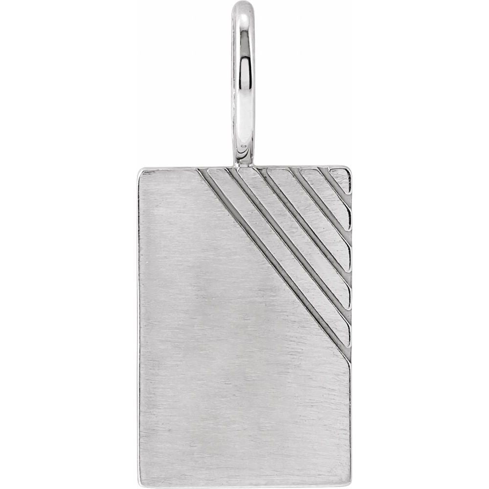Jubilee 14K White Gold Engravable Dog Tag Charmpendant