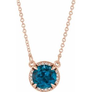 Natural Topaz And Natural Diamond Necklace (Style 85905)