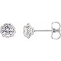 Natural White Sapphire Claw-Prong Rope Earrings (Style 87550)