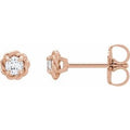 Natural White Sapphire Claw-Prong Rope Earrings (Style 87550)
