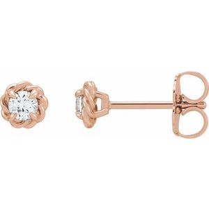 Natural White Sapphire Claw-Prong Rope Earrings (Style 87550)