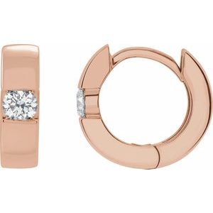 1/8 Ctw Natural Diamond Huggie Hoop Earrings (Style 20120)