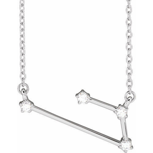 14K White Gold .08 CTW Natural Diamond Aries 16-18" Necklace