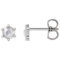 Round 6-Prong Rose-Cut Stud Earrings