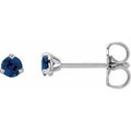 Natural Blue Sapphire 3-Claw Prong Earring (Style 2000214)