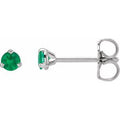 Natural Emerald 3-Claw Prong Earring (Style 2000214)