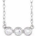 1/6 Ctw Natural Diamond Rose Cut 3-Stone Necklace (Style 87748)