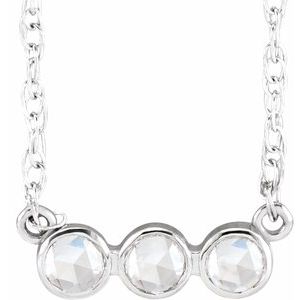 1/8 Ctw Natural Diamond Rose Cut 3-Stone Necklace (Style 87748)