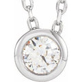 1/10 Ct Natural Diamond Solitaire Bezel-Set Necklace (Style 88111)