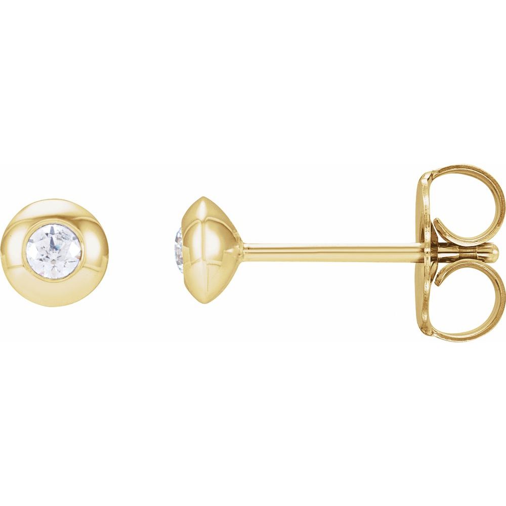 Round Bezel-Set Stud Earrings
