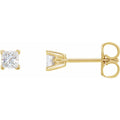 Square 4-Prong V-End Scroll Setting Stud Earrings