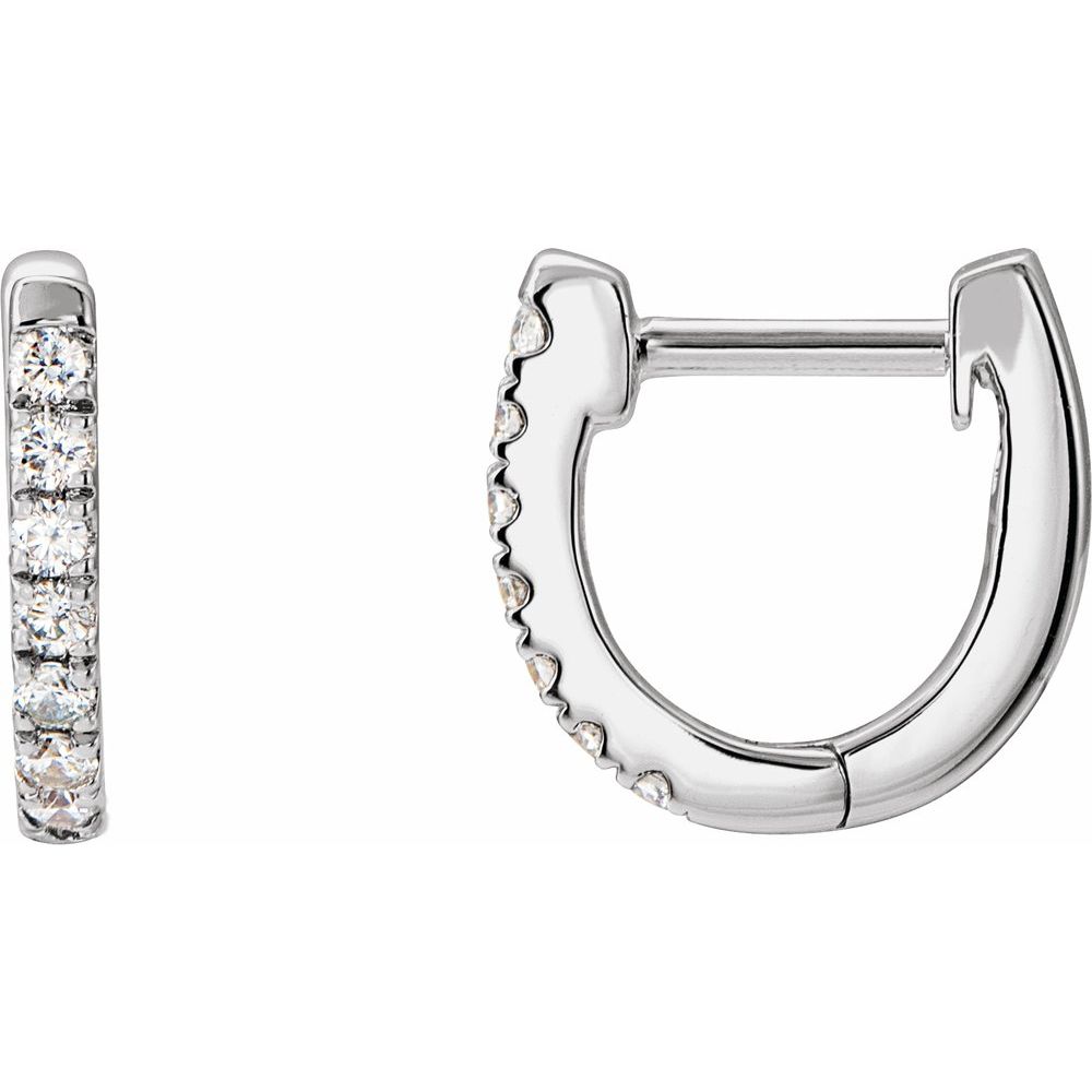 14K White Gold 1/6 CTW Natural Diamond Hoop Earrings