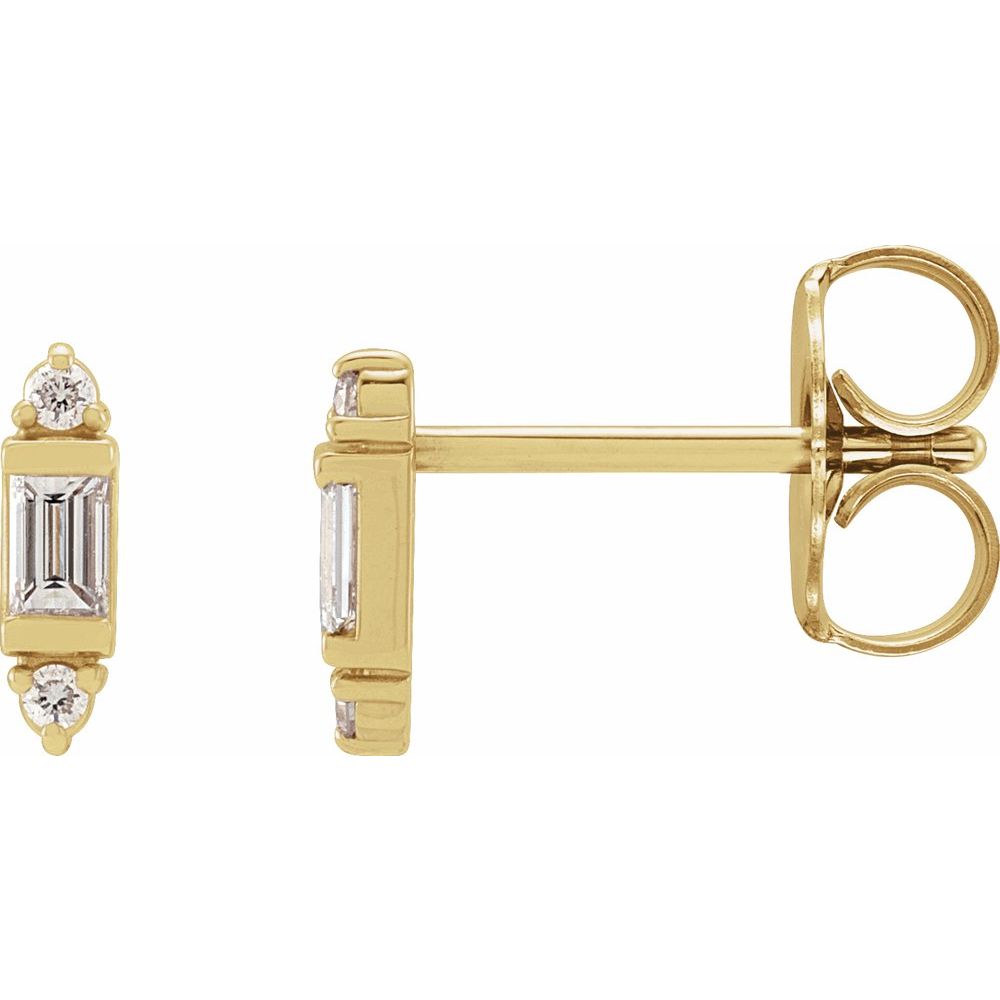 14K Yellow Gold 1/10 CTW Natural Diamond Earrings
