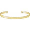 14K Yellow Gold Engravable Pierced Diamond Cuff 7" Bracelet