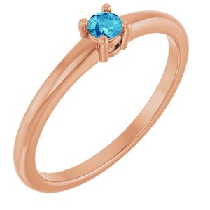 Natural Blue Zircon Ring (Style 72314)