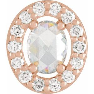 1/6 Ctw Natural Rose-Cut Diamond Halo Pendant Slide (Style 88058)
