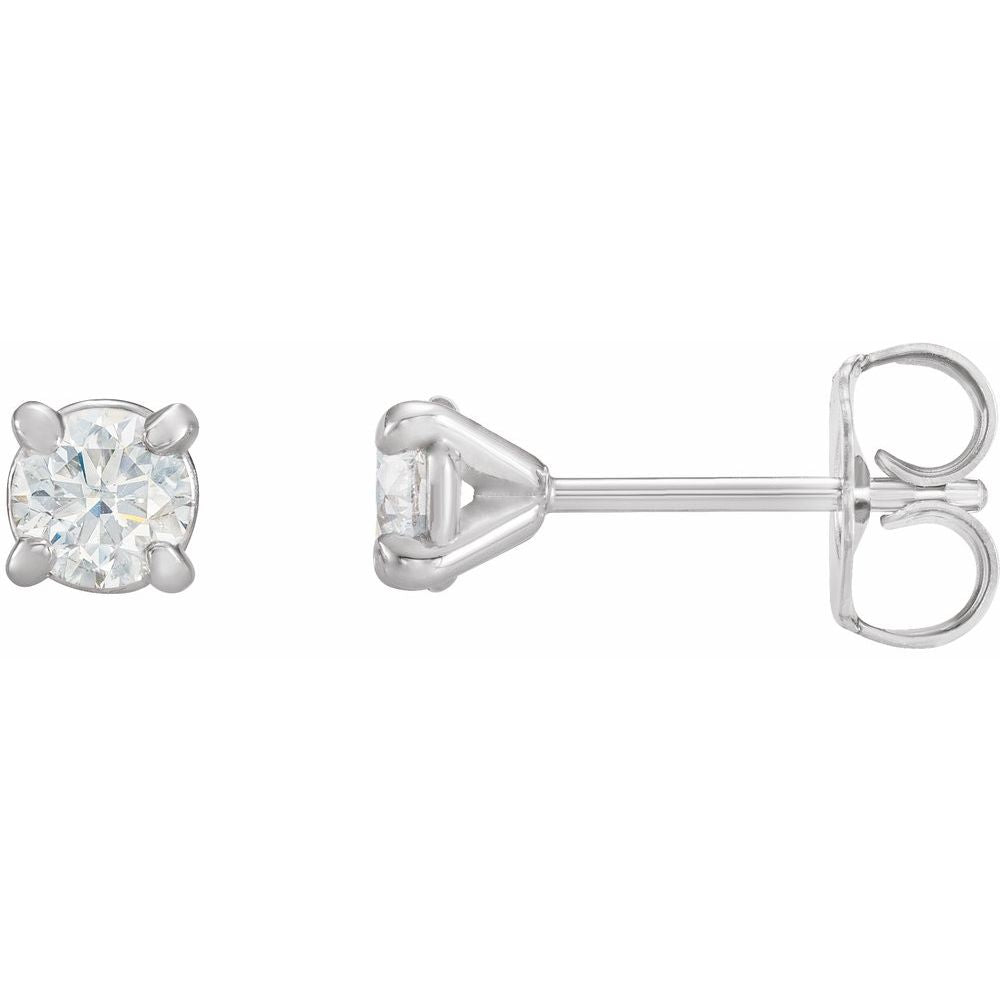 Round 4-Prong Cocktail-Style Claw Stud Earrings