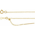 14K Yellow Gold 1.1 mm Adjustable Threader Cable 16-22" Chain