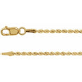 14K Yellow 1.6 mm Diamond-Cut Rope 18" Chain