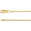 14K Yellow 1.3 mm Diamond-Cut Rope 18" Chain