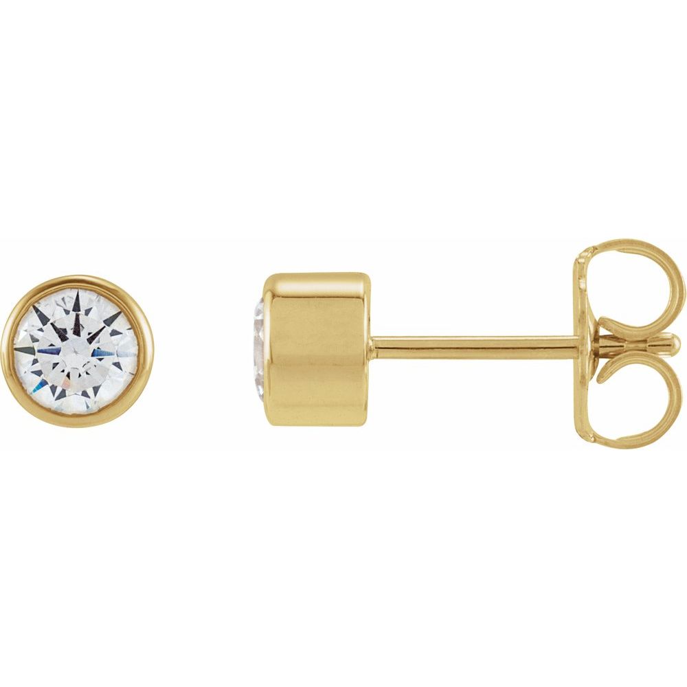 Round Bezel-Set Stud Earrings