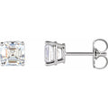 Asscher 4-Prong Stud Earrings
