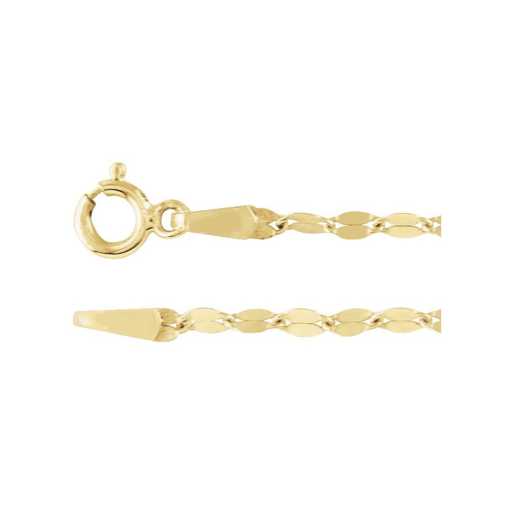 14K Yellow 1.9 mm Keyhole 18" Chain